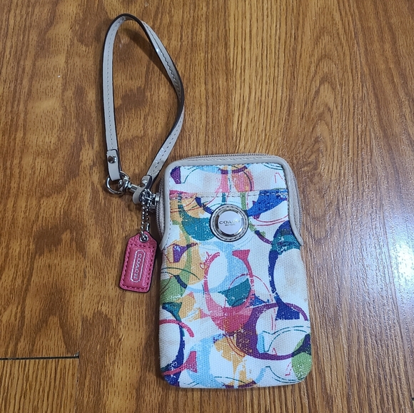 Coach Wristlet Wallet Graffiti Print - Picture 1 of 5